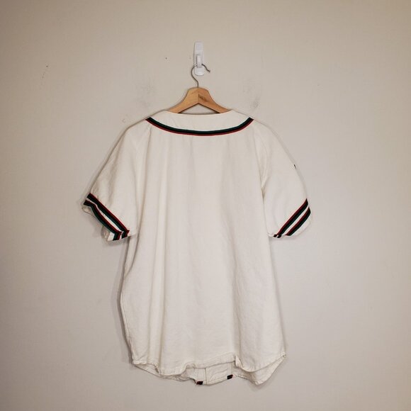 Vintage 90s Spike Lee Malcom X 40 Acres and a Mule baseball jersey white size M - Picture 2 of 5